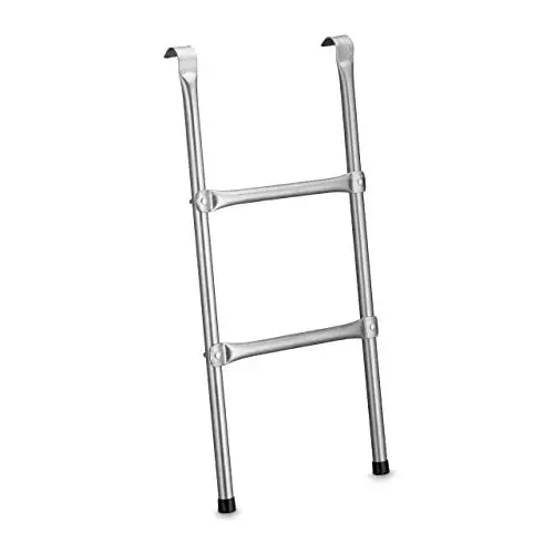 Produktbild: Relaxdays Trampolin Leiter, 76 cm, zum Einhängen, 2 Stufen, Einstiegsleiter Gartentrampolin, universal, Stahl, Silber