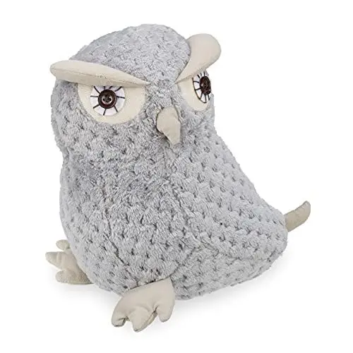 Produktbild: Relaxdays Türstopper Eule, Schwerer Türdämpfer, aus Stoff, Sandfüllung, Deko, Türsack Boden, HxBxT 22 x 21 x 17 cm, grau