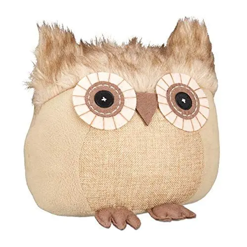 Produktbild: Relaxdays Türstopper Eule, dekorativer Türpuffer, für Boden, stehend, gefüllt, innen, Deko, Stoff Türsandsack, braun, 1 Stück, Hellbraun