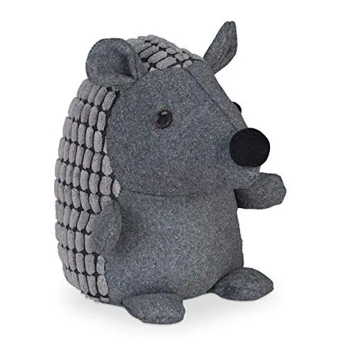 Produktbild: Relaxdays Türstopper Igel, Stoff, für Boden, innen, dekorativer Türpuffer Tier, weich, schwer, 20 cm hoch, dunkelgrau, 1 Stück, Grau