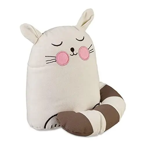 Produktbild: Relaxdays Türstopper Katze, Türhalter, HxBxT: 22 x 20 x 15,5 cm, mit Sandfüllung, Bodenpuffer, freistehend, weiß/braun