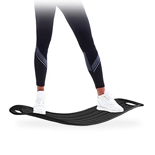 Produktbild: Relaxdays Twist Board, handliches Balance Board für Ganzkörpertraining, belastbares XL Workout Board bis 150 kg, schwarz