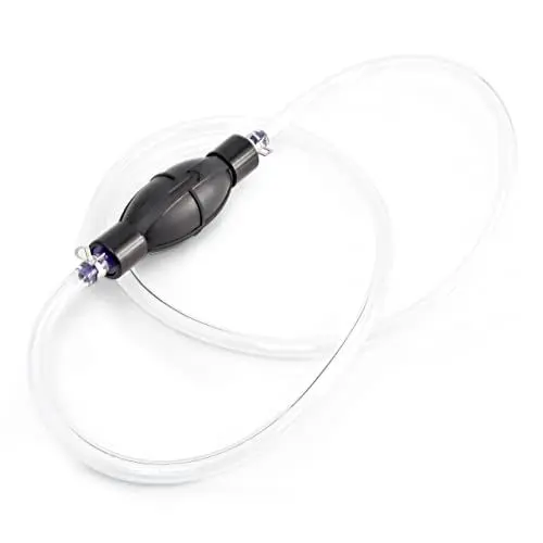 Produktbild: Relaxdays Umfüllpumpe für Kraftstoffe, Kfz, Garten, manuelle Öl Absaugpumpe, Handpumpe Schlauch 175 cm lang, transparent