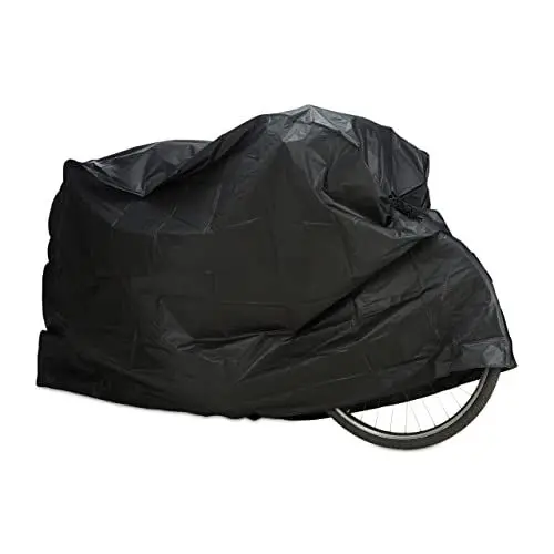 Produktbild: Relaxdays Unisex – Erwachsene 200 x 115 cm, in Schwarz Fahrradgarage aus Polyethylen, reißfeste Schutzhülle, Sonnenschutz, robuste Abdeckung 200 x 110 cm