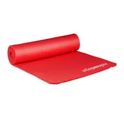 Produktbild: Relaxdays Unisex – Erwachsene Yogamatte, 1 cm dick, für Pilates, Fitness, gelenkschonend, mit Tragegurt, Gymnastikmatte 60 x 180 cm, rot