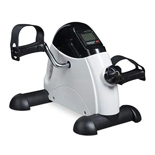 Produktbild: Relaxdays Unisex – Erwachsene motionscykel Relaxdays Mini Heimtrainer Pedaltrainer f r Zuhause B ro Arm Beintrainer Senioren HBT 30x, schwarz/weiß, 30x35x41 cm EU