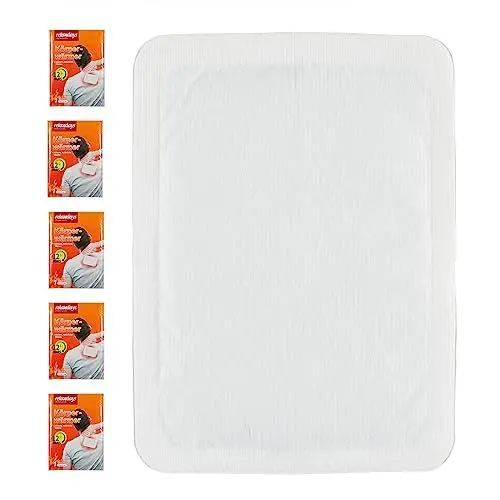 Produktbild: Relaxdays Wärmepads, 5er Pack, luftaktiviert, 12 Stunden Wärme, Selbstklebende Körperwärmer für Rücken, Schulter, weiß