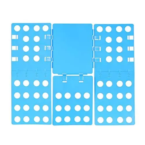 Produktbild: Relaxdays Wäschefalter 3. Generation, klappbar, 68 x 57 cm, Faltbrett für Shirts, Hemden, flexibel, Flip, Fold, blau