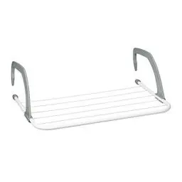 Produktbild: Relaxdays Wäscheständer — zum Aufhängen von Heizkörpern und Balkon-Trockengestell, klein, 3 m große Trocknungskapazität, weiß, 50 cm lang