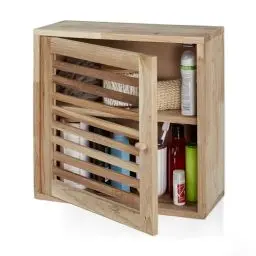 Produktbild: Relaxdays Wandschrank, Walnuss, 2 Fächer, Magnetverschluss, Hängeschrank Badezimmer, Küche, HBT: 42 x 42 x 18 cm, Natur