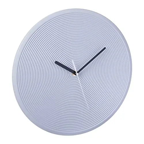 Produktbild: Relaxdays Wanduhr, Ø 30,5 cm, batteriebetrieben, ohne Zahlen, Küchenuhr analog, mit Sekundenzeiger, Wohnzimmeruhr, grau