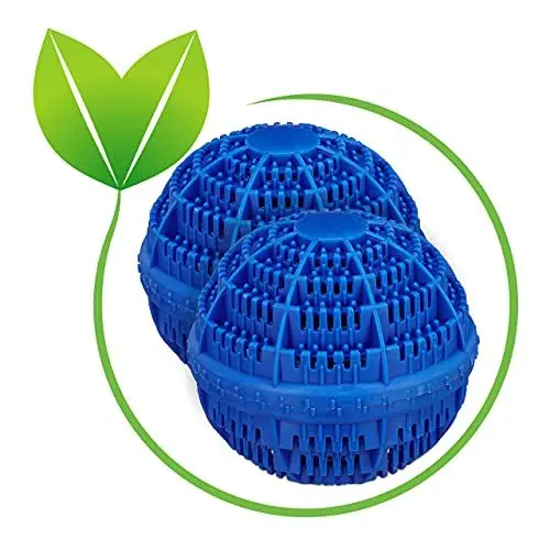 Produktbild: Relaxdays Waschball 2er Set, Waschkugel für Waschmaschine, Waschen ohne Waschmittel, umweltfreundlich, Wäscheball, blau, 10035396