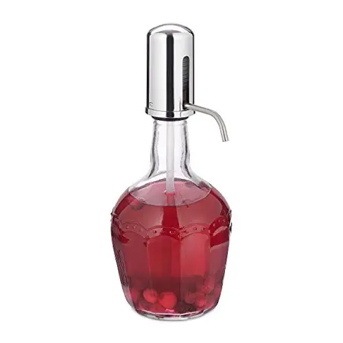 Produktbild: Relaxdays Wasserspender Handpumpe, Getränkespender manuell bedienbar, Trinkspender Füllvolumen 2,4 Liter, transparent