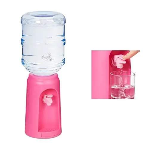 Produktbild: Relaxdays Wasserspender mit Tank & Zapfhahn, Tisch Trinkwasserspender Büro, 4,5 l, Kunststoff, H x D: 47,5 x 17 cm, pink, 1 Stück 10027938_52