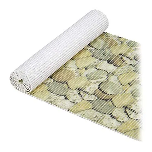 Produktbild: Relaxdays Weichschaummatte, zuschneidbar, Bad, Sauna, Pool, Antirutschmatte, Design Steine, B x T ca. 65 x 300 cm, braun, 300 cm