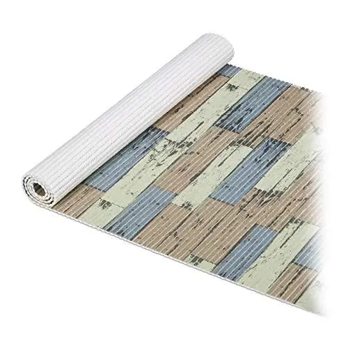 Produktbild: Relaxdays Weichschaummatte, zuschneidbar, Bad, Sauna, Pool, Antirutschmatte, Holzoptik, BxT 65 x 150 cm, braun grau, Holz/Grün, 150 cm