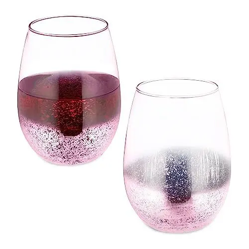 Produktbild: Relaxdays Weingläser ohne Stiel, 2er Set, Rotweinbecher, je 500 ml Fassungsvermögen, Wassergläser, Dessertgläser, blau