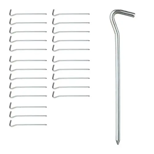 Produktbild: Relaxdays Zeltheringe, 24er Set, rund, normale & harte Böden, Camping Heringe, verzinktes Eisen, 18 cm lang, silber