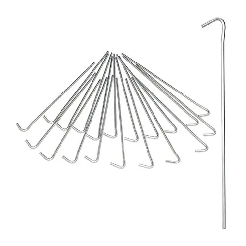 Produktbild: Relaxdays Zeltnagel 20er Set, Heringe Camping, Bodenanker für Zeltbefestigung, Widerhaken, Erdanker 22cm, Stahl, silber, 22.00 x 2.50 x 0.30 cm
