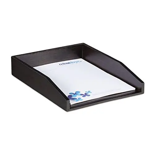 Produktbild: Relaxdays Dokumentenablage, stapelbar, Din A4 Papier, Büro, Schreibtisch, Briefablage aus Bambusholz, 6x25x33 cm, braun