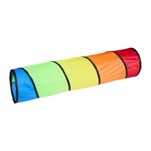 Produktbild: Relaxdays Spieltunnel, farbenfroher Krabbeltunnel, Kinder, B x D: 180 x 46 cm, robuster Pop-up Tunnel, Polyester, bunt