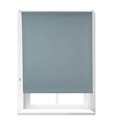 Produktbild: Relaxdays, grau Verdunkelungsrollo, Hitzeschutz, Thermo Rollo Klemmfix, blickdichtes Seitenzugrollo 100x165, Stoff 96 cm, Aluminiumrohr, 100x160cm