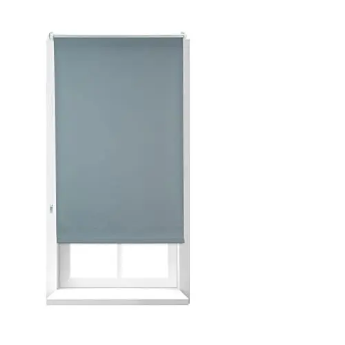 Produktbild: Relaxdays, grau Verdunkelungsrollo, Hitzeschutz, Thermo Rollo Klemmfix, blickdichtes Seitenzugrollo 60x165, Stoff 56 cm, Aluminiumrohr, 60x160cm