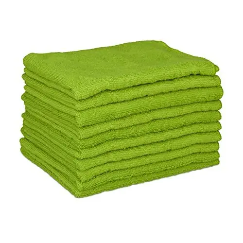 Produktbild: Relaxdays, grün Mikrofasertücher 10er Set, 40x30 cm, saugfähiges Microfasertuch, Allzweckreinigung, waschbar, weich, Standard, 10