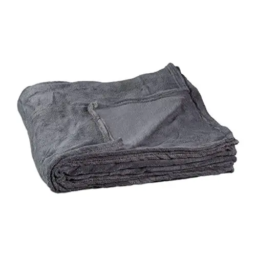 Produktbild: Relaxdays kuschelfleecedecke extragroß aus Polyester, Fleece, bei 30°C waschbar, HBT: 1 x 200 x 220 cm, grau