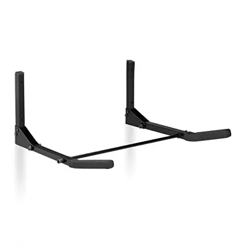 Produktbild: Relaxdays, schwarz Fahrrad Wandhalterung, klappbar, Radaufhängung, Tragkraft 30 kg, Radhalter HxBxT 19,5 x 44 x 47 cm, Fahrradwandhalterung 30kg, 10024353