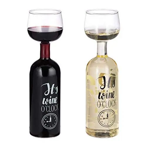 Produktbild: Relaxdays Weinflasche Glas, XL Weinglas mit Spruch, Fun Geschenk für Weinliebhaber, Weinflaschenglas 750 ml, transparent