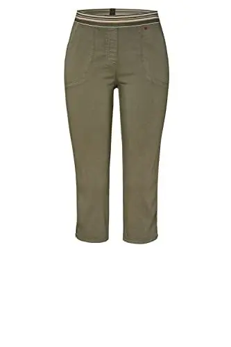 Produktbild: Relaxed by Toni Damen 3/4-Jeans »Alice« mit gestreiftem Gummizug 44 Khaki | 064