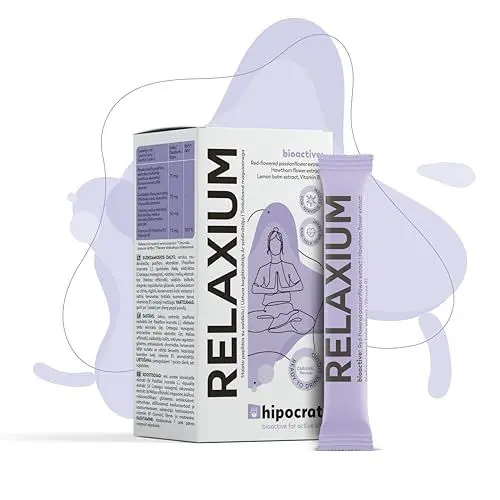 Produktbild: Relaxium Gel mit Passionsblume Weißdorn Melisse Extrakt & Vitamin B1 für natürliches Stressmanagement & Entspannung - Anti Stress Pflanzliche Mischung - Vegan, pflanzlich und ohne Zucker - 10 sachets