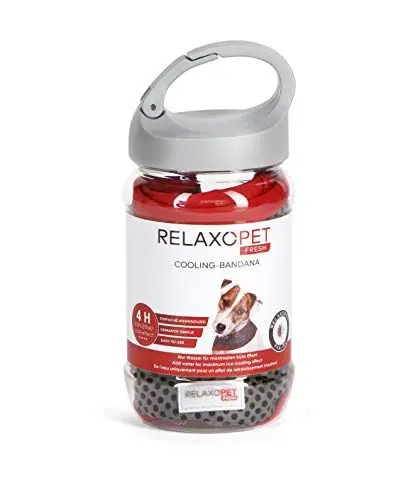 Produktbild: RelaxoPet Fresh | Hitzschutz Bandana | L-XL | Der ideale Schutz ohne Chemie vor Überhitzung bei Reisen, Transport, Freizeit und Spiel | Wiederverwendbar | Praktischer Schnellverschluss