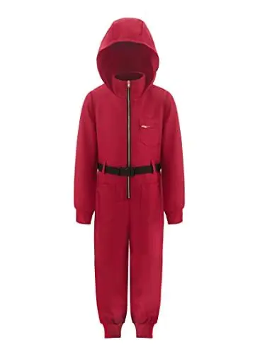 Produktbild: ReliBeauty Roter Cosplay Overall für Kinder, Karnevals Cosplay Kostüm für Kinder Rot, 130