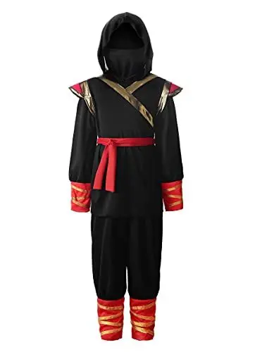Produktbild: ReliBeauty Ninja Kostüm Kinder Jungen Faschingskostüme Halloween Cosplay,130