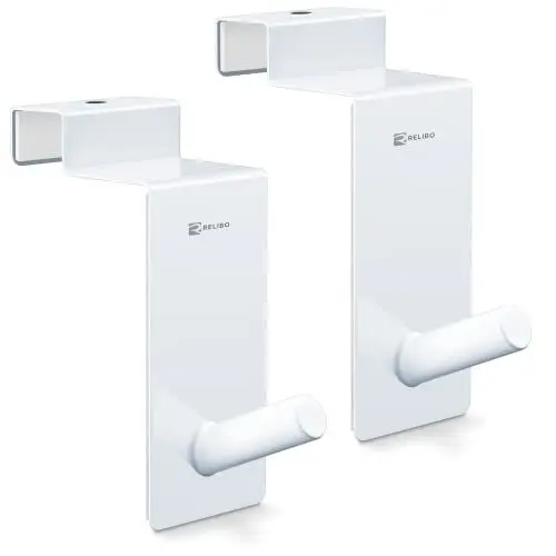 Produktbild: RELIBO® Flipchart Türhaken - platzsparende & Mobile Alternative zum Flipchart Ständer | intelligente Lösung zum Aufhängen von Flipchart-Papier | Weißes Paar für Türrückseite (x2)