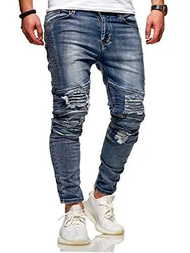 Produktbild: Rello & Reese Herren Biker Jeans Hose A-1560 (Blau, W28/L32)