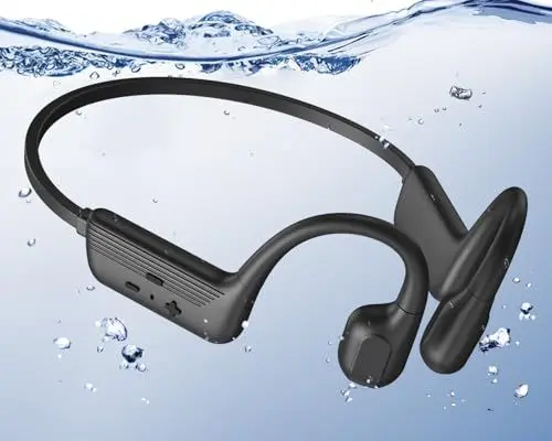Produktbild: Relxhome (2024 NEU) Kopfhörer Schwimmen, Knochenschall Kopfhörer Bluetooth 5.4, Unterwasser MP3-Player mit 32G-Speicher, IP68 Wasserdicht, Open-Ear Sport Kopfhörer, 10 Stunden Spielzeit