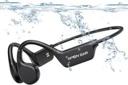 Produktbild: Relxhome Kopfhörer Schwimmen, Knochenschall Kopfhörer Bluetooth 5.4, IPX8 Wasserdicht, MP3 Sport Kopfhörer Eingebaute 32GB Speicher, 10 Stunden Spielzeit, Open Ear Kopfhörer für Schwimmen Laufen