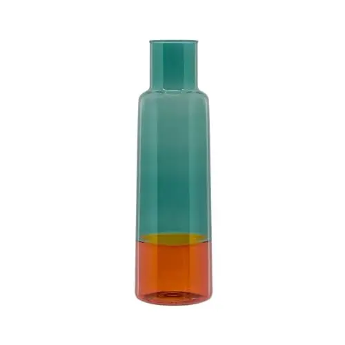Produktbild: REMEMBER Glaskaraffe - aus Borosilikatglas, H 28 cm, Ø 9 cm - Bunte Glaskaraffe