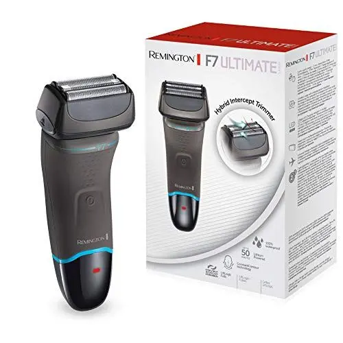 Produktbild: Remington Elektrischer Rasierer Herren F7, Nass- & Trocken-Rasierapparat, Lithium Akku, Präzisionstrimmer, Aufbewahrungstasche (XF8505 Folienrasierer)