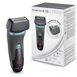 Produktbild: Remington Elektrischer Rasierer Herren F8 (+LED Minuten-Display), Nass- & Trocken-Rasierapparat, Lithium Akku, Präzisionstrimmer/Langhaarschneider, Aufbewahrungstasche (XF8705 Folienrasierer)