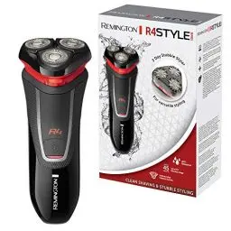 Produktbild: Remington Elektrischer Rasierer Herren R4 (Nass- & Trocken-Rasierapparat, Akkubetrieb, Comfort Detailtrimmer + Langschaarschneider, 3-TageBart-Aufsatz) Rotationsrasierer R4000