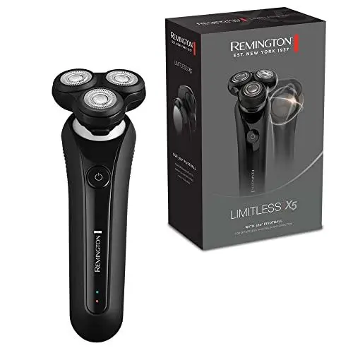 Produktbild: Remington Elektrischer Rasierer Herren X5 (Nass-& Trocken-Rassierapparat) 360°PivotBall Drehgelenk (flexible Scherköpfe, Detailtrimmer, PowerSense,Akkubetrieb,USB Ladefunktion)Rotationsrasierer XR1750