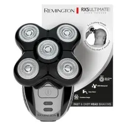 Produktbild: Remington Glatzen- Rasierer Herren elektrisch, Kopf- Rasierapparat Lithium (Schwarz, 5 Scherköpfe, glattes Rasurergebnis mit max. 0,2mm, Haar-Auffang-Kammer, Detail-Trimmer) Kopfrasierer XR1501