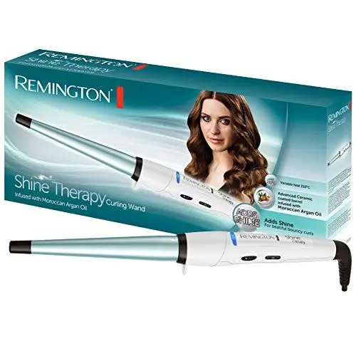 Produktbild: Remington Lockenstab (kegelförmig 13-25mm) Shine Therapy (hochwertige Keramikbeschichtung mit marrokanischem Arganöl) -bis 210°C, natürliche Locken, Spirallocken & Beach Waves, CI53W
