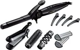 Produktbild: Remington Multistyler inkl. wendbare Stylingplatten S8670, 19 mm Lockenstab-, Rundbürsten- und Spirallockenaufsatz, Haarclips, schwarz