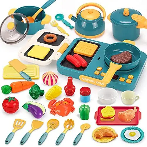 Produktbild: REMOKING Kinderküche Zubehör Spielzeug, Kinder Rollenspiel Küchenspielzeug, Lernspielzeug Geschenk für Kinder ab 3 Jahre (Elektroherd)
