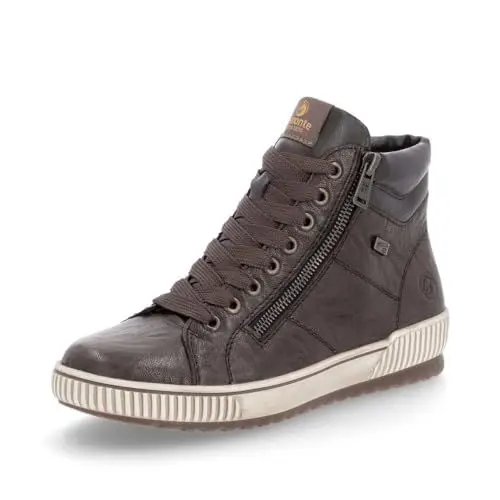 Produktbild: Remonte Damen High-Top Sneaker D0772, Frauen Halbschuhe,lose Einlage,wasserabweisend,remonteTEX,Freizeitschuhe,Laufschuhe,schnürer,braun (25),39 EU